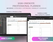 2026 OneNote Professional Work Planner, Digital Planner for Work, Template for Project Management, Goals, Task Tracker, Meeting Notes