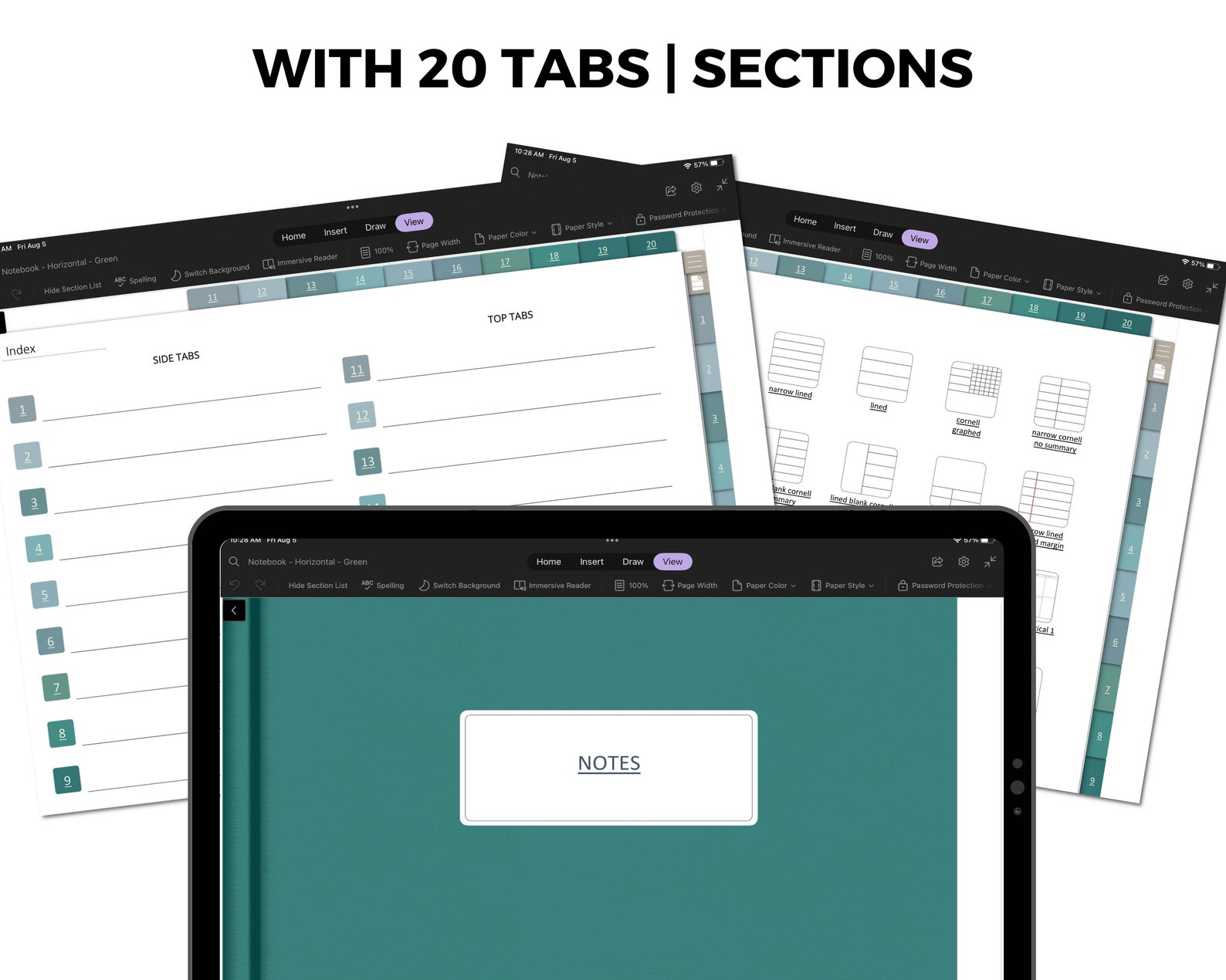 Onenote Notebook Digital, Onenote Notes Template Android, Onenote iPad ...