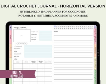 Crochet Planner, Digital Crochet Journal, Crochet Project Planner, Digital Crochet Notebook, Project Planner PDF, Crochet Pattern Tracker