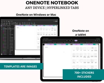 OneNote Digital Notebook, OneNote Notebook, OneNote Notes Template, OneNote Planner for Android, OneNote iPad Notebook, Surface Pro Notebook