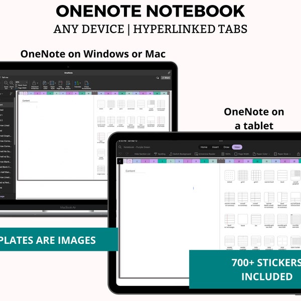 OneNote Digitales Notizbuch, OneNote Notizbuch, OneNote Notizen Vorlage, OneNote Planer für Android, OneNote iPad Notizbuch, Surface Pro Notizbuch