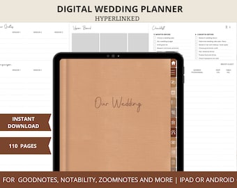 Digital Wedding Planner, Wedding Planner PDF, Wedding Planner Checklist, Goodnotes Wedding Planner, Wedding Planner Download, Wedding Binder