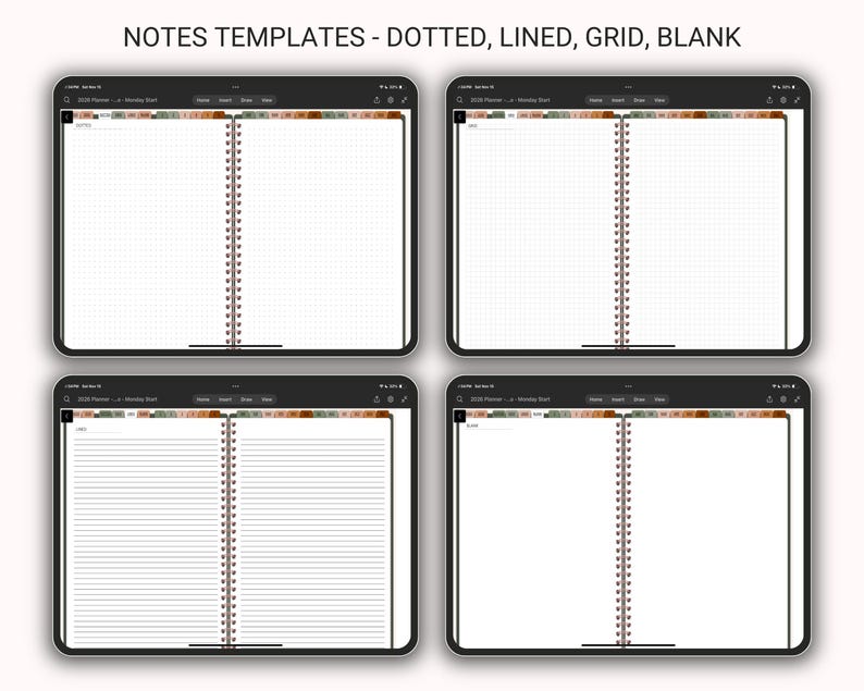 2026 OneNote Digitaler Planer für Surface Pro, OneNote Digitaler Planer Template für Windows, Mac, iPad, Android, One Note Journal Bild 6