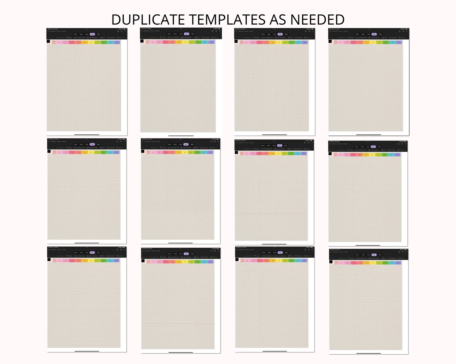 Onenote Notes Template Onenote Digital Notebook Onenote Etsy Norway