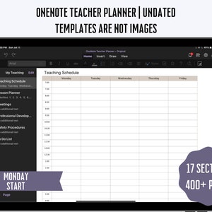 OneNote Teacher Planner, Undated Teacher Planner, Weekly Daily Planner, OneNote School Planner, Teacher Template, Windows, Surface Pro, Ipad