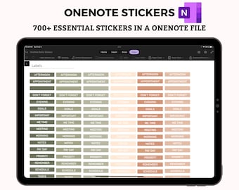 OneNote Stickers, OneNote Digital Stickers, OneNote Planner Stickers, Functional Sticker Pack for OneNote Boho, Essential Sticker Set