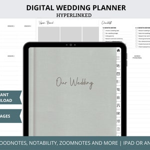 Hochzeitsplaner Digital, PDF Hochzeitsplaner, Digitaler Hochzeitsplaner Goodnotes, Hochzeits-Checkliste, Hochzeitsplaner Download ausfüllbar