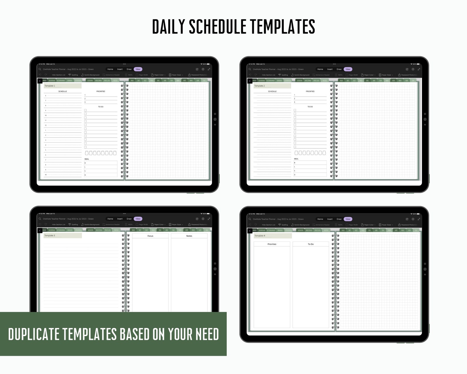 Onenote Teacher Planner Dated Teacher Planner Weekly Lesson Etsy