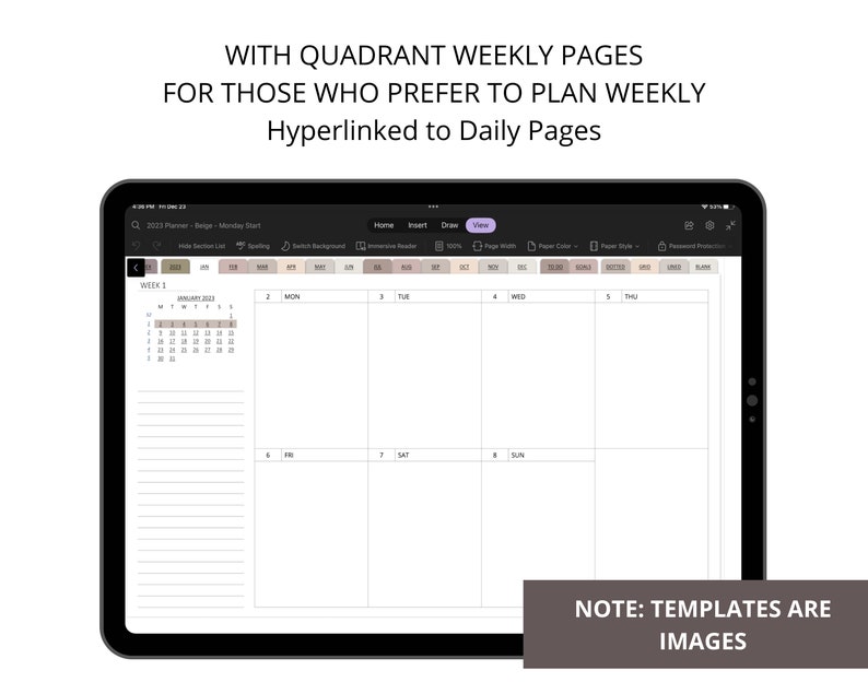 Onenote Planner 2023 Onenote Template Surface Pro Planner Etsy UK