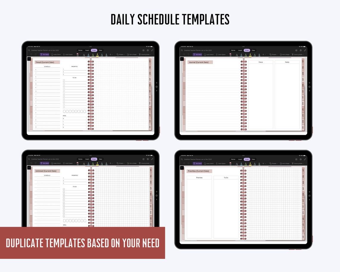 Onenote Teacher Planner Onenote School Planner January Start Etsy
