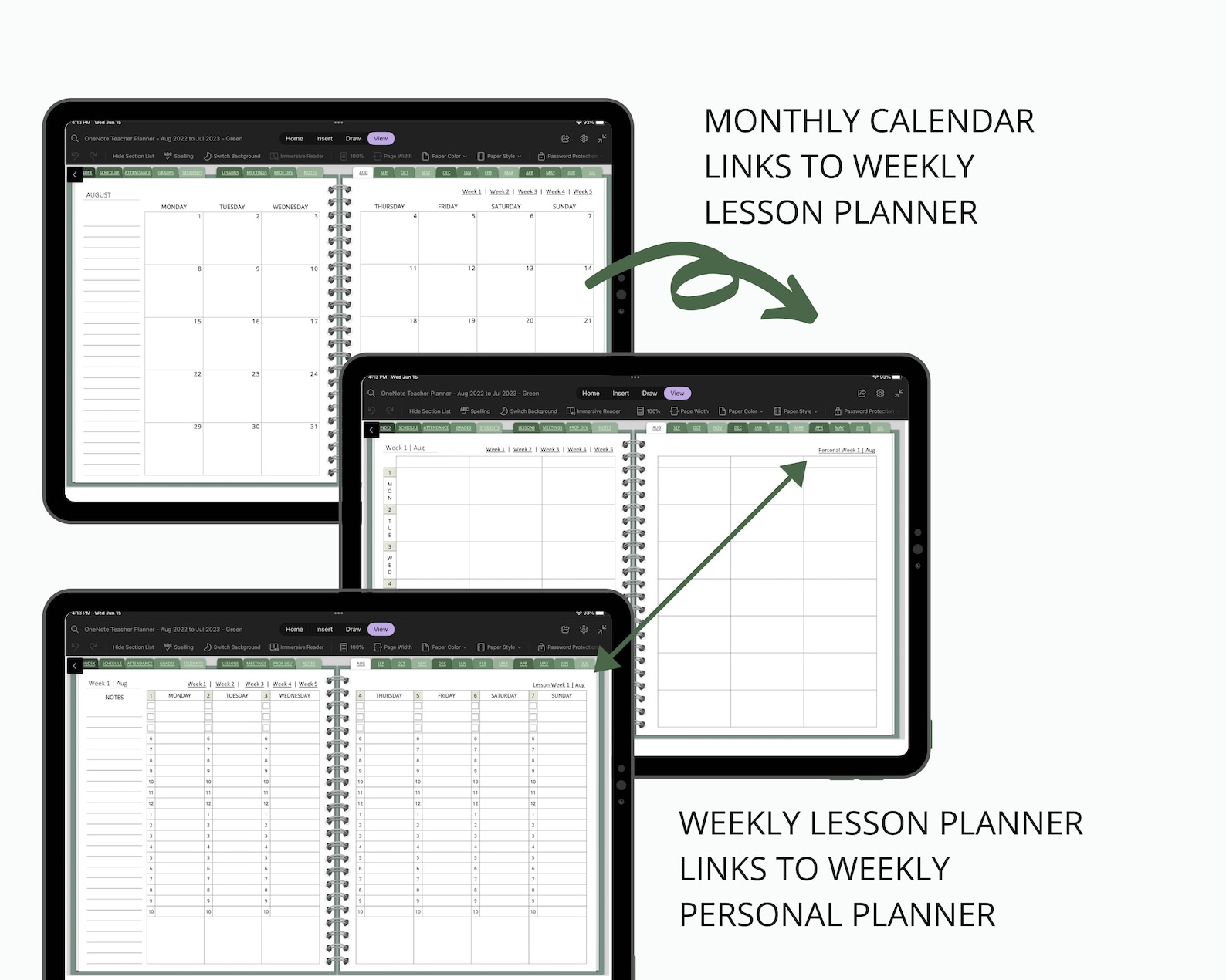 Onenote Teacher Planner Dated Teacher Planner Weekly Lesson Etsy