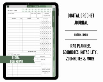 Crochet Pattern Journal, Digital Crochet Notebook, Crochet Project Planner for iPad, Project Commissions Tracker, Crochet Pattern Tracker
