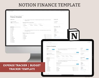 Notion Budget Tracker, Notion Vorlage, Notion Budget Vorlage, Notion Dashboard, Android Planner, Digitaler Planer, Finanz Vorlage Notion