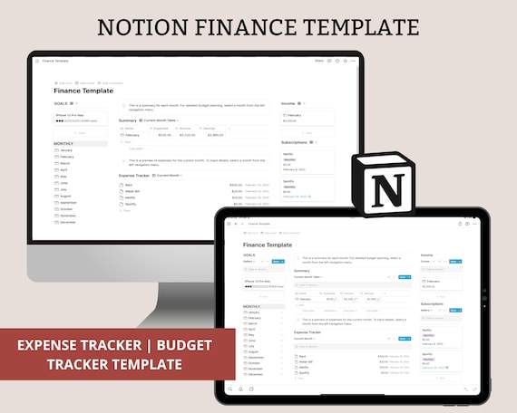 Notion Budget Tracker, Notion Template, Notion Budget Template, Notion Dashboard, Android Planner, Digital Planner, Finance Template Notion