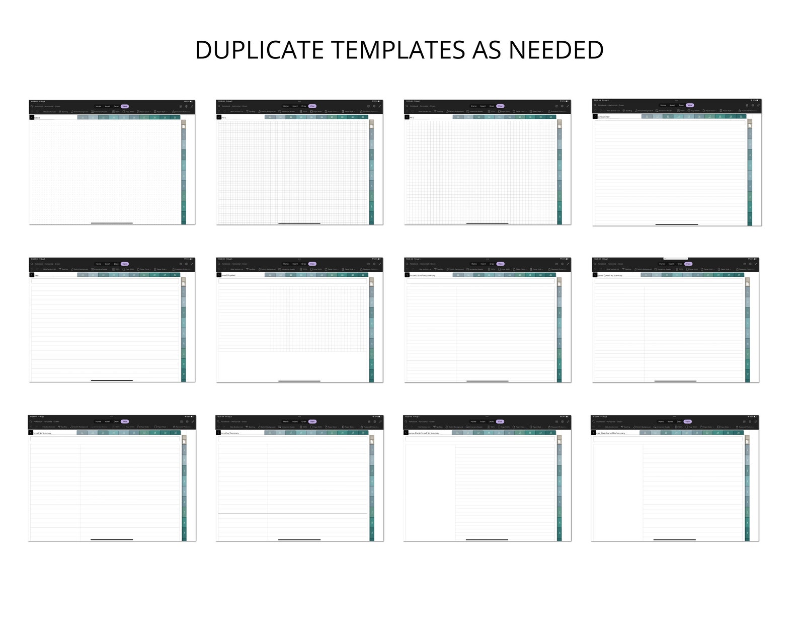 Onenote Notebook Digital, Onenote Notes Template Android, Onenote iPad ...