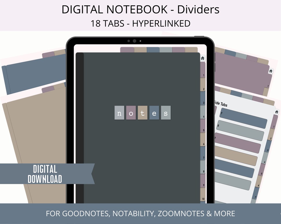 Digital Notebook Goodnotes, Digital Notebook Tabs, Notebook for Ipad ...