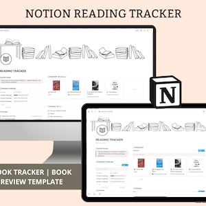 Notion Reading Template, Notion Template, Notion Book Tracker, Notion Dashboard, Android Planner, Digital Planner, Reading Journal Notion