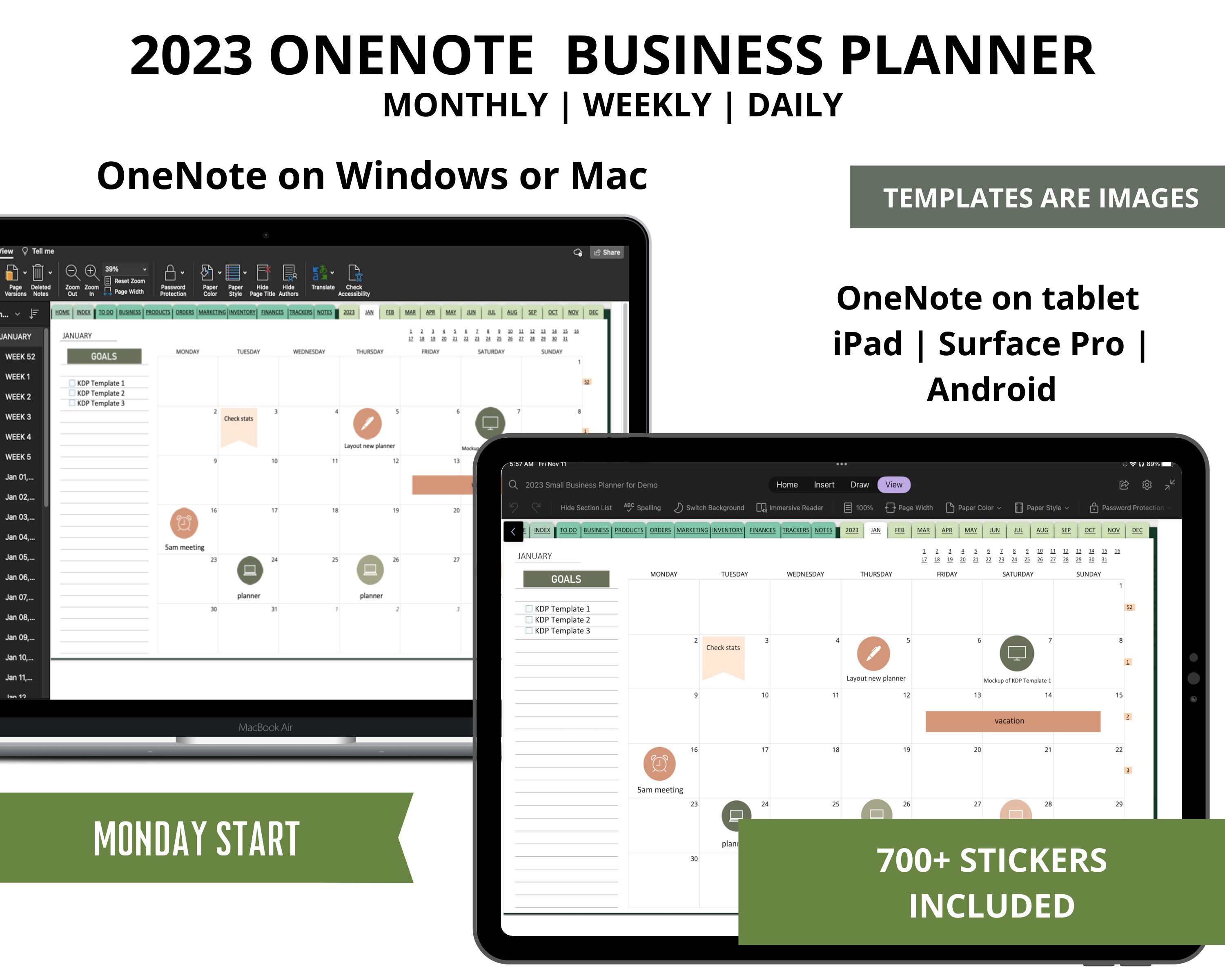 Onenote Business Planner 2023 Business Startup Template Etsy UK