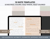 Digital Note Template, Goodnotes Paper Inserts, Notability Template, Digital Notepad, Landscape Colored Paper Template, Digital Notepaper