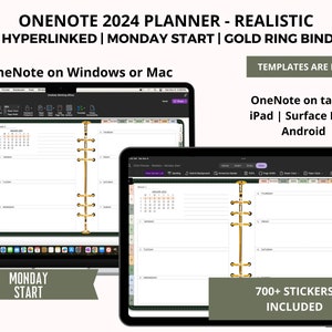 2024 OneNote Digital Planner, Surface Pro Digital Planner, Productivity Template, Daily Planner for Windows, iPad, Mac, Android Tablets