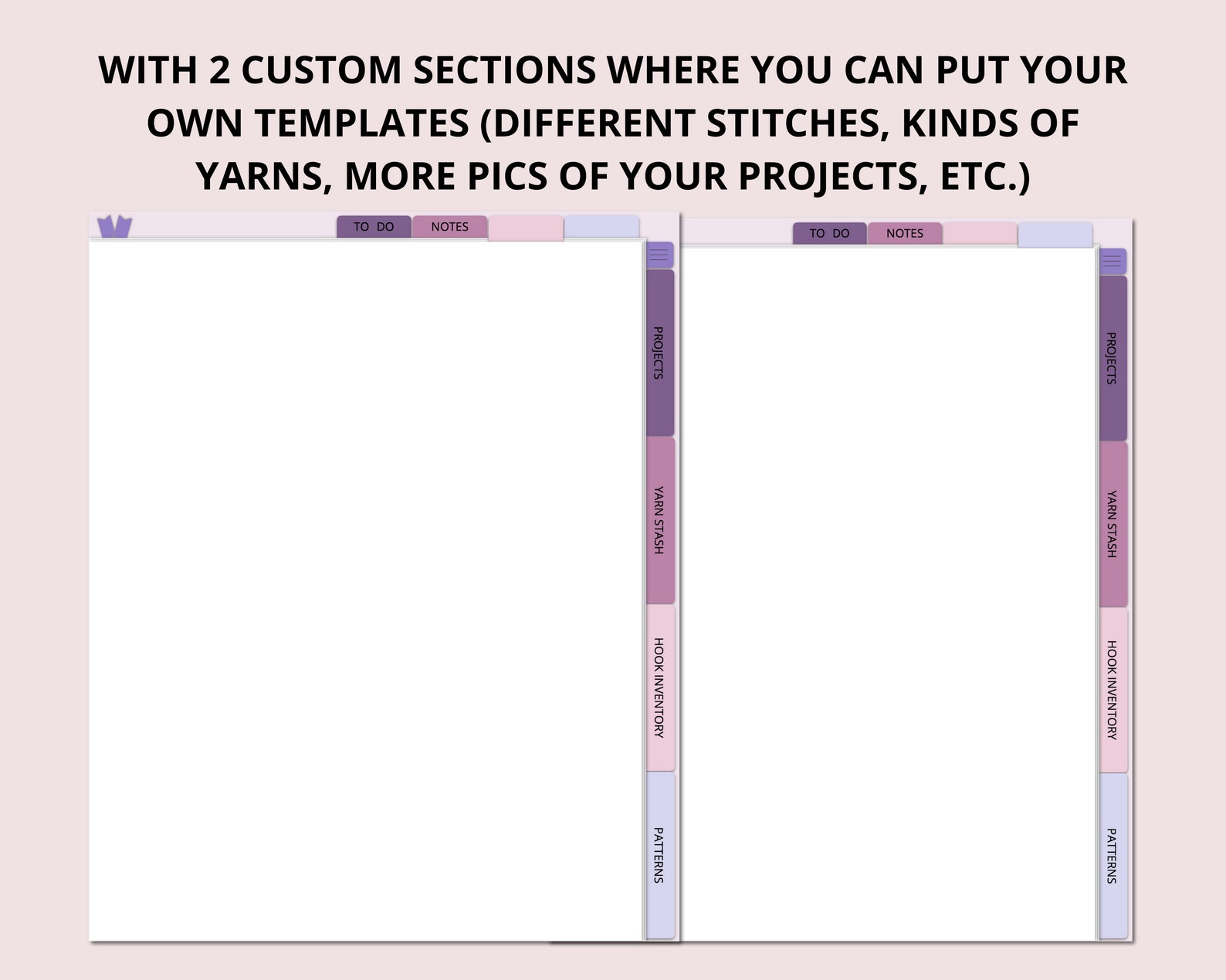 Crochet Pattern Journal, Digital Crochet Notebook, Crochet Project ...