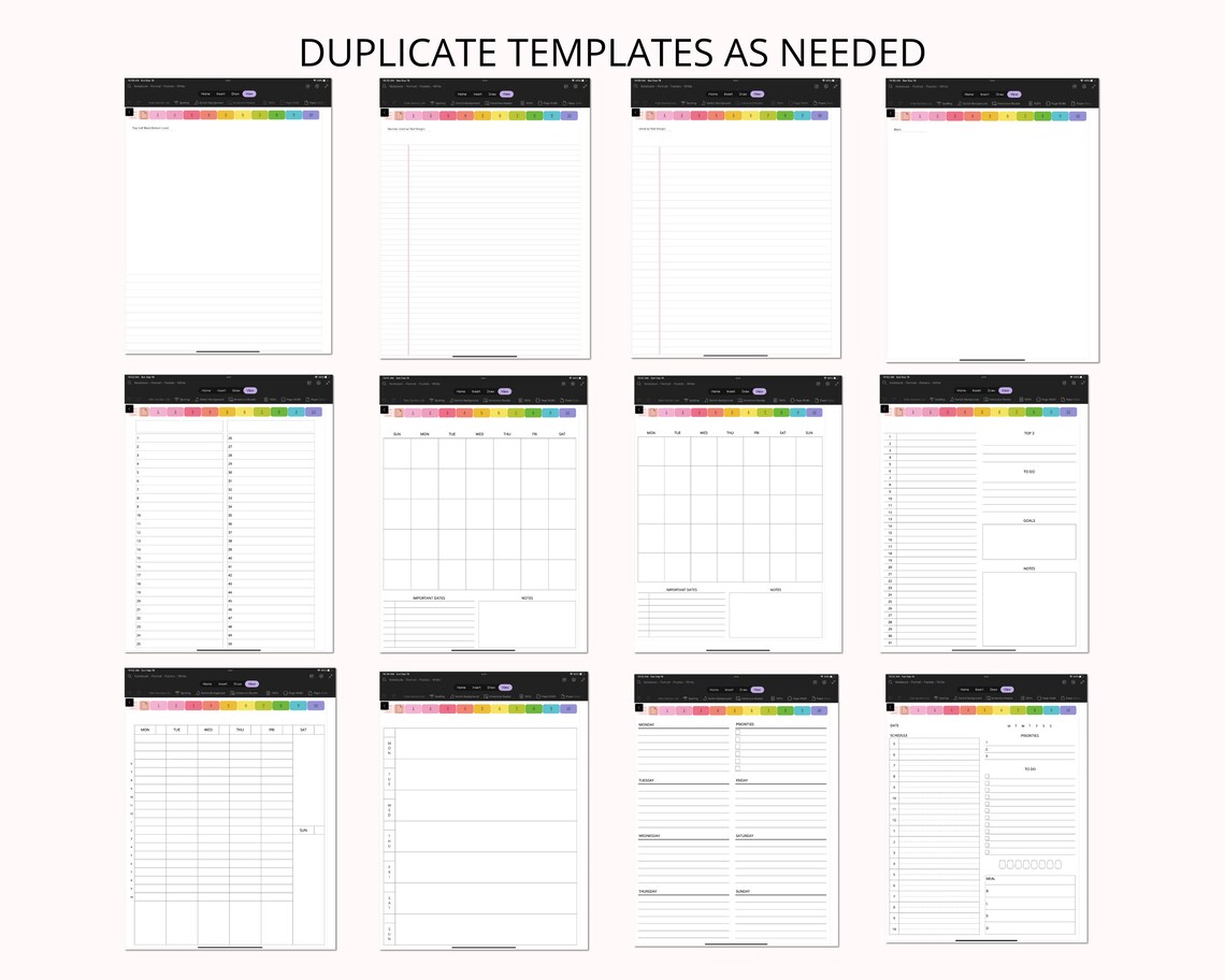 Onenote Notebook Template Task Tracking Notebook Onenote Notebook Portrait, Onenote Notes Template, Onenote Note Page ...