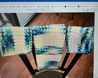 Handmade crocheted hand towel and dishcloths