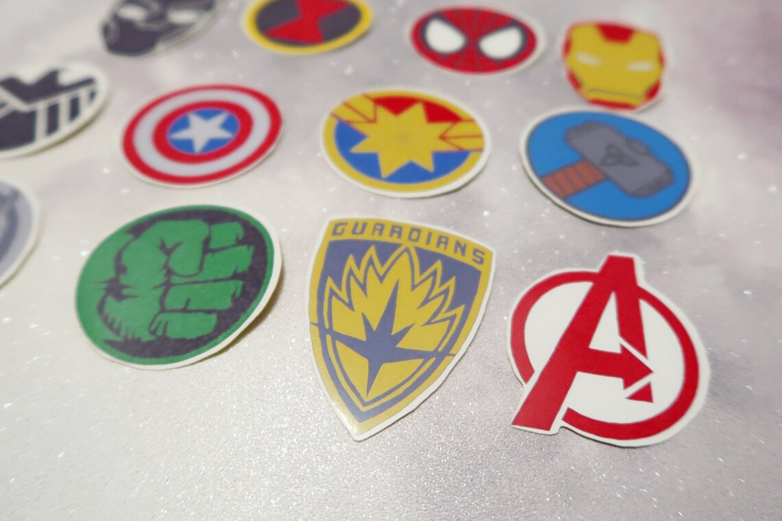 Avengers Sticker Pack Marvel Stickers Avengers Logo Etsy