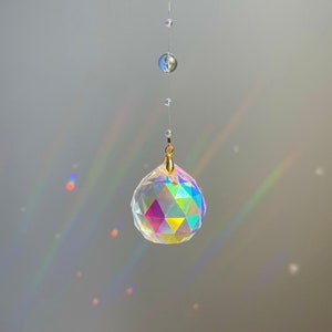 Iridescent Crystal Ball Sun Catcher: Rainbow Window Prism Ornament