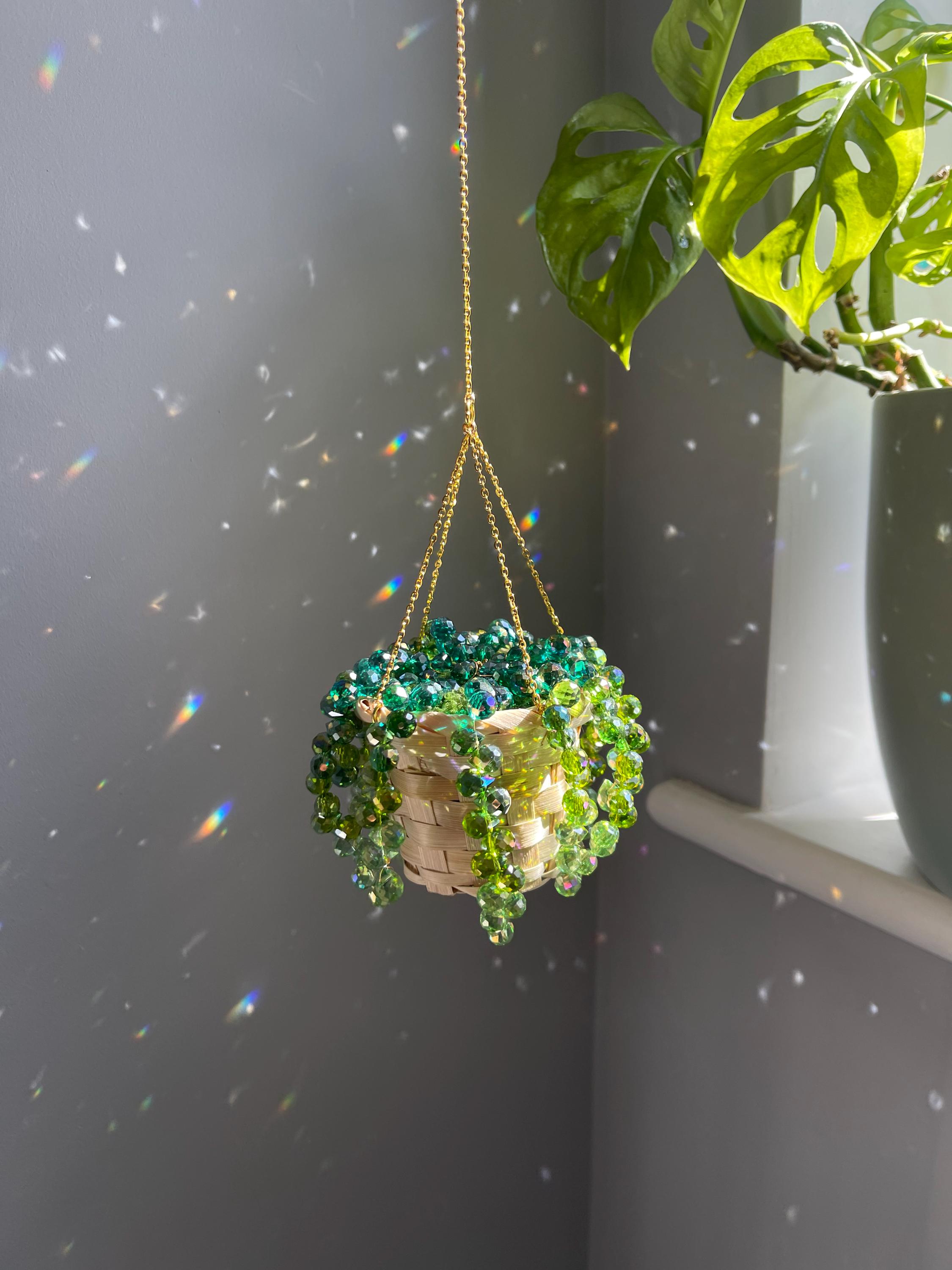Forever Plant Beaded Plant Sun Catcher Beaded Hanging Plant Wire Crystal  Plant Decor Forever Succulent Green Suncatcher - Etsy