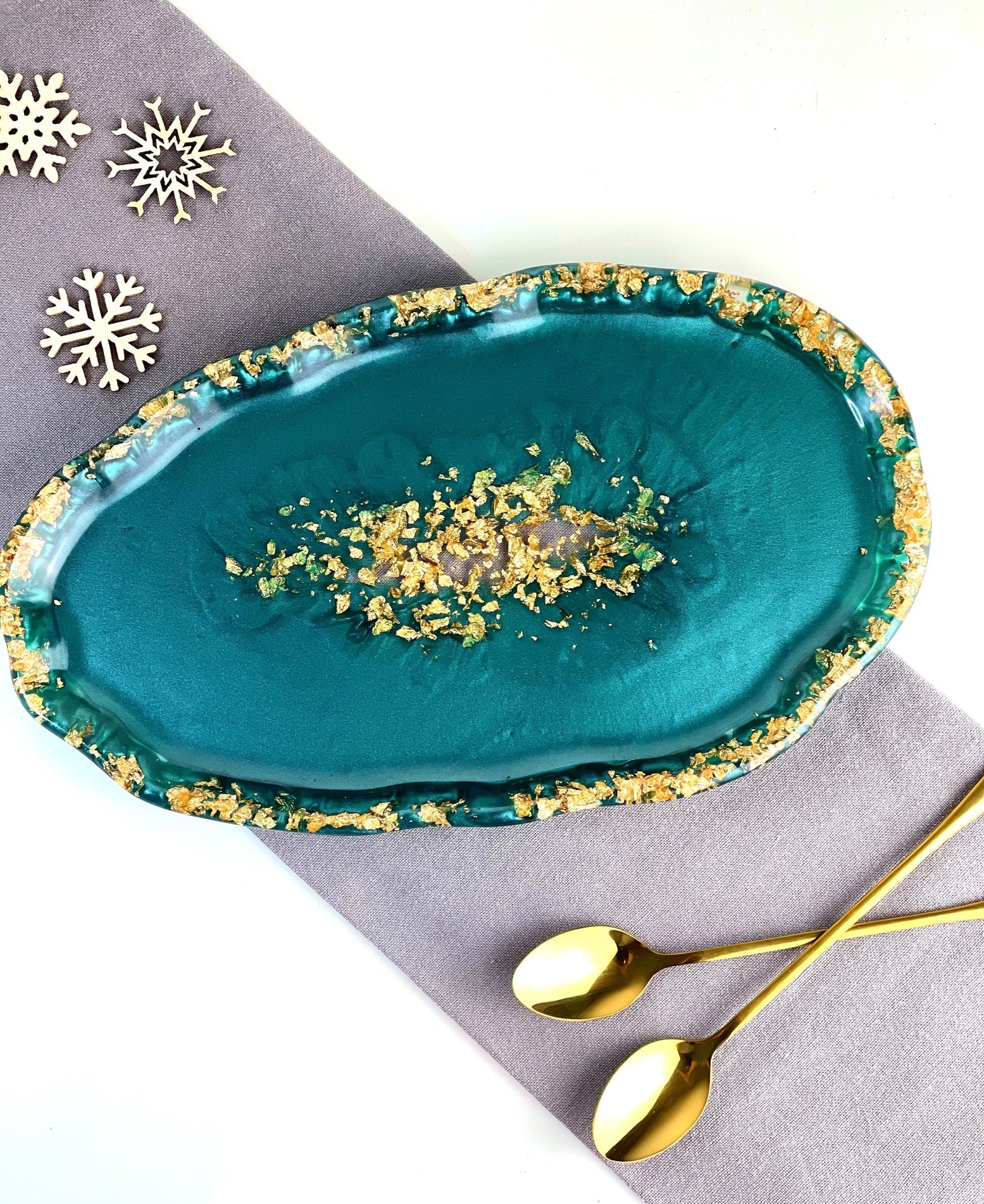 Large Oval Decorative Tray Various Colours Etsy