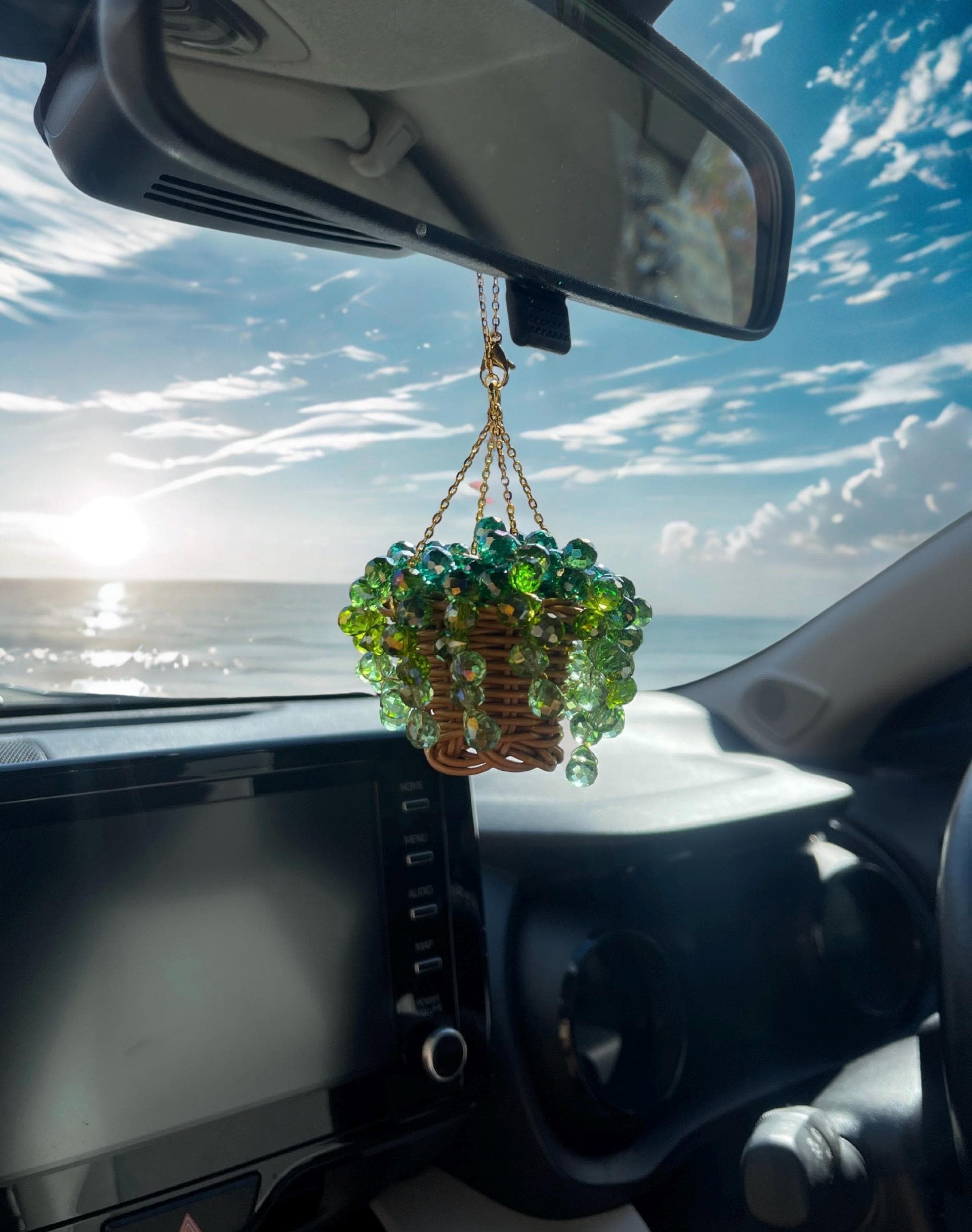 Mini Beaded Plant Car Charm Rearview Mirror Charm Forever