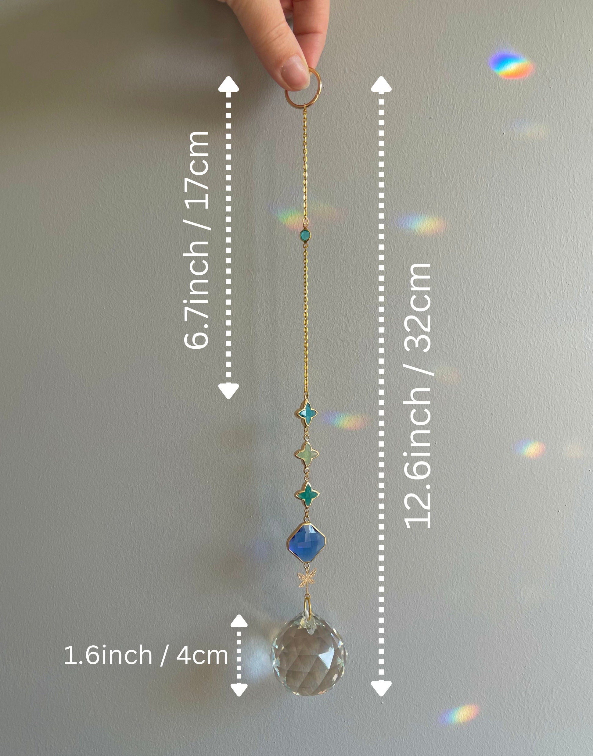 Crystal Suncatcher: Boho Rainbow Maker Window Prism Ornament - Etsy