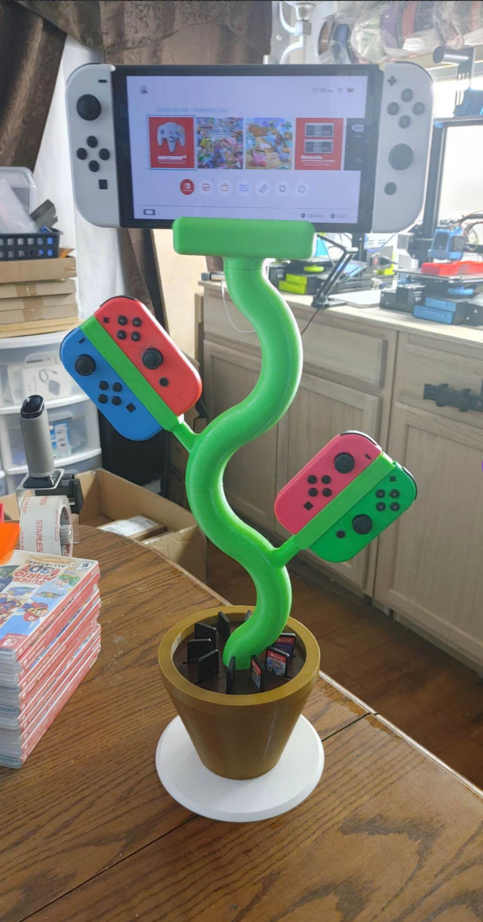 Nintendo switch plant stand charging station etsy