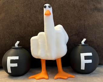 Rude Duck Figurine / F U Duck Bomb Set