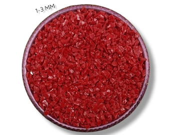 Crushed Red Coral Gemstone Coarse 1-3 MM Coral Crushed Coarse For Woodwork, Ring Inlay Stone Healing Powder, Stone Inlay Powder Red Coral