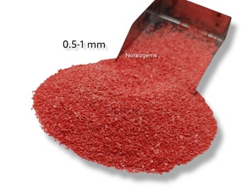 Zerkleinerte rote Koralle Edelstein grob 0,5-1 MM sehr feiner Glanz Rote Koralle Edelstein zerkleinert Pulver für Ring Inlay, Holzbearbeitung, Resin Art Paint