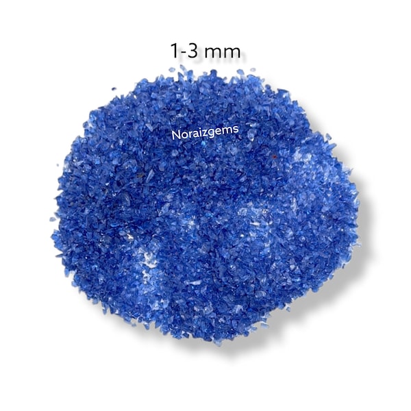 Semi-precious Crushed Blue Tanzanite Hydro Quartz Coarse 1-3 MM Royel Blue Luster Tanznaite Quartz For Ring Inlay, Woodworking, Resin Art