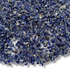 Crushed Sodalite Gemstone Powder, 2-4 MM Sodalite Gemstone Crushed Stone For Inlay, Mineral Art and Handmade Jewelry, Woodwork, Ring Inlay