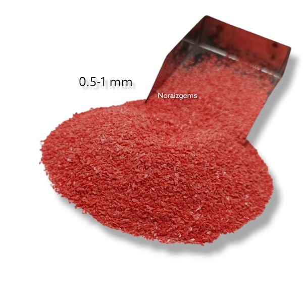 Crushed Red Coral Gemstone Coarse 0.5-1 MM Very Fine Luster Red Coral Gemstone Crushed Powder For Ring Inlay, Woodworking, Resin Art Paint