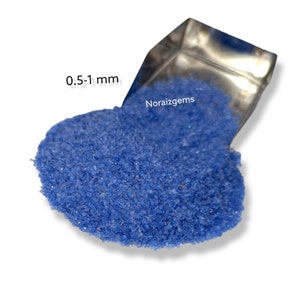 Crushed Blue Tanzanite Hydro Quartz Gemstone Coarse 0.5-1 MM Royel Blue Luster Tanznaite Quartz For Ring Inlay, Woodworking, Resin Art