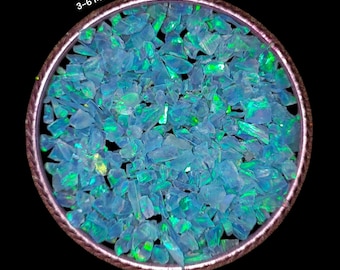 Crushed Baby Blue Opal Coarse Gemstone Powder 3-6 MM Premium Inlay Material Woodworking Inlay Green Star Sparkling Fire Opal Ring Inlay