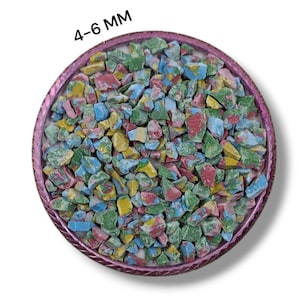 Verpletterd regenboogmozaïek jaspis grof edelsteenpoeder verpletterd 4-6 mm voor houtwerk, ringinlegmozaïek jaspis genezende steenpoeder, harskunst