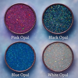 Crushed Opal Gemstone for Inlay – Multiple Colors & Sizes | Nail Art, Tumblers, Resin, Jewelry Making, Wood Inlay Stone Powder