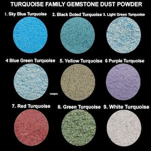 Crushed All Turquoise Gemstone Dust Powder Collection, All Variant and Diffrent Colors Turquoise Sand, Stone Healing Powder, Stone Inlay