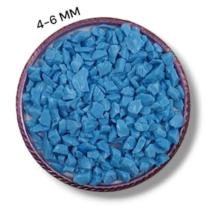Handmade Crushed Glass Blue Turquoise Coarse Gemstone Powder 4-6 MM Stone Healing Powder Glass Turquoise Stone Inlay Powder Art Supply