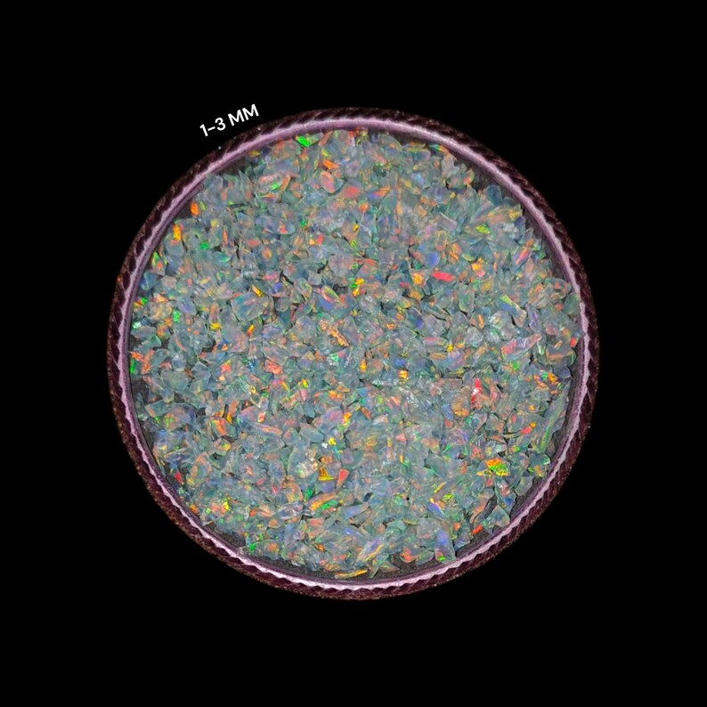 Our crushed White opal is completely prepared by handmade process, it will make your art more beautiful, its fire is very good, it is useful for making rings, woodworking and for resin art inlay and also for other types of workmanship can be used.