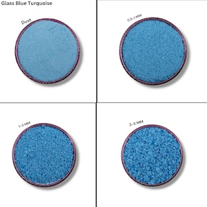 Handmade Crushed Glass Blue Turquoise Coarse Gemstone Powder All Size Stone Healing Powder Glass Turquoise Stone Inlay Powder Art Supply