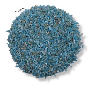 Crushed Blue Apatite Gemstone Powder 1-3 MM Apatite Gemstone Crushed Stone For Inlay Mineral Art and Handmade Jewelry, Woodwork Ring Inlay