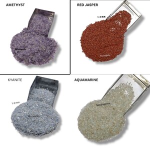 20 Crushed Gemstone Coarse Powder, 1-3 MM Raw Stone Powder for Ring ...